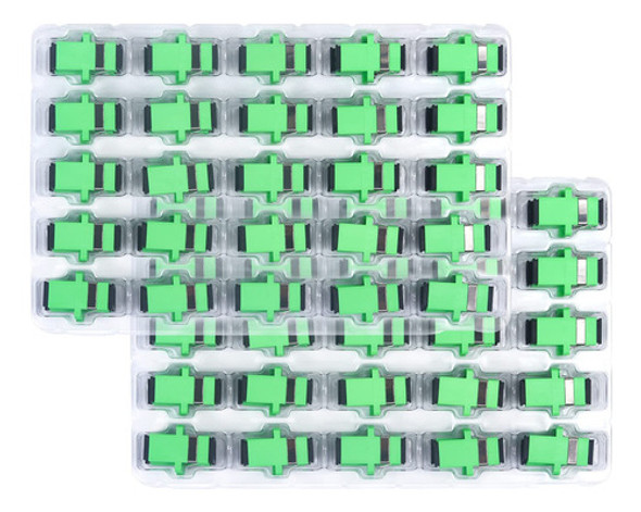 Acoplador De Fibra Ptica De 100 Piezas Verde Sc Adaptador De 0 Acoplador De Fibra Ptica De 100 Piezas Verde Sc Adaptador De 0