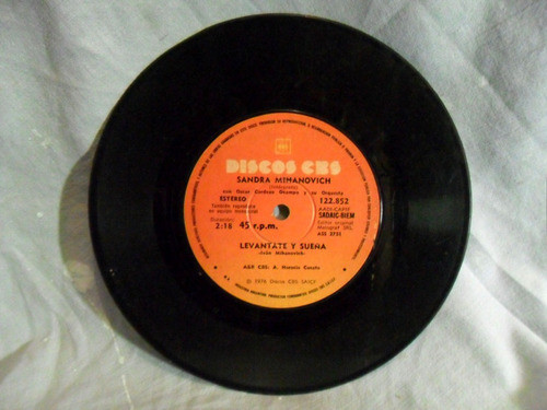 Sandra Mihanovich Vinilo Simple 45 Rpm Levantate Y Sueña... 0