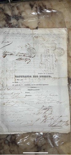 2 Patente De Navegación De 1838 Sello De Agua Legitimando 1