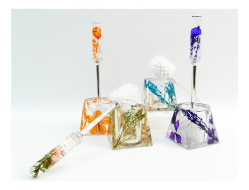 Cepillo Para Baño Acrilico Con Detalle De Flore Teoytino Chn 0