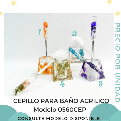 Cepillo Para Baño Acrilico Con Detalle De Flore Teoytino Chn 1