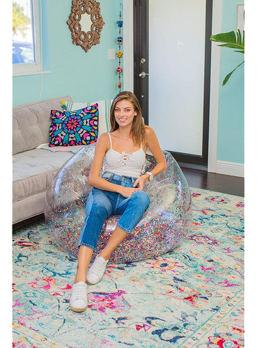 Blochair Silla Inflable Multicolor Brillo - Perfecto Para Ha 1