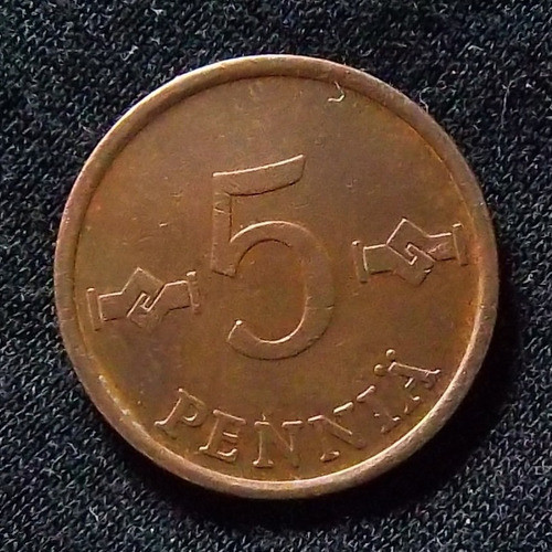 Finlandia 5 Pennia 1965 Excelente Km 45 0