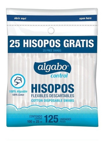 Hisopos Algabo 13 Bolsas X 125 Unid C U ( Mayorista Z Sur 0