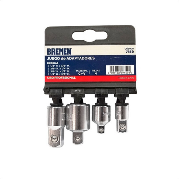 Juego Adaptadores Hembra Macho Para Llave Tubo Bremen 7159 0