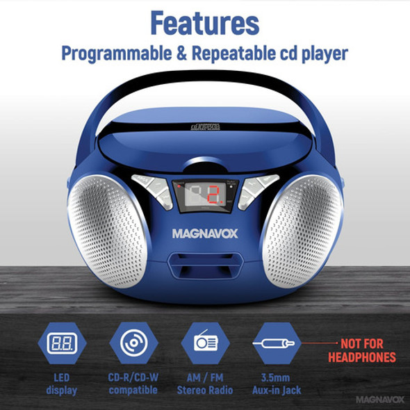 Caixa De Som De Cd Portátil Magnavox Md6924-bl Com Carregame 1