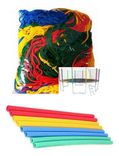 Rede De Proteção P/cama Elastica De 2,44 Mt+6 Isotubo+brinde 0