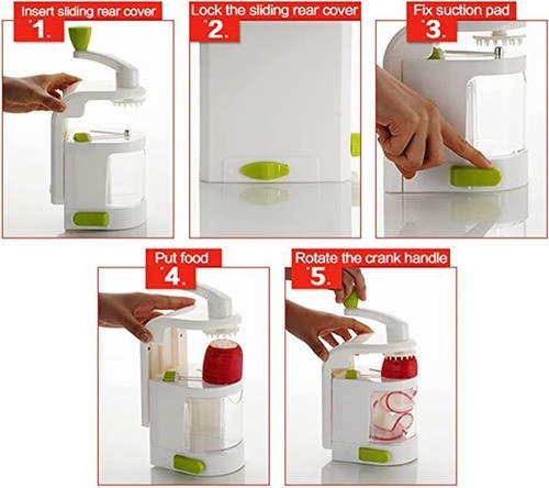 Cortadora Manual De Verduras Vertical, Espiralizador Resist. 1