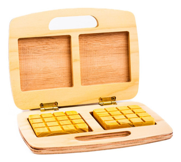 Waflera De Madera Didáctico Comida Juguete Juego De Rol 0