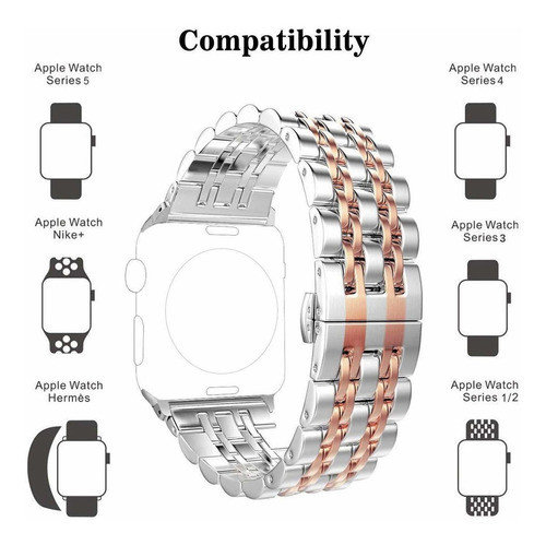 Malla Acero Para Apple Watch (38/40mm) Pugo Top [6y439lvx] 1
