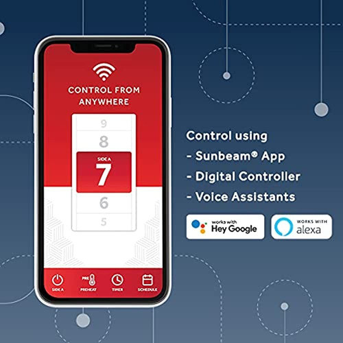 Cubrecolchón De Poliéster Sunbeam Con Conexión Wi-fi, Manta 1
