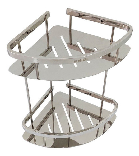 Esquinero Baño Estante Dos Pisos Acero Inoxidable Ducha 0
