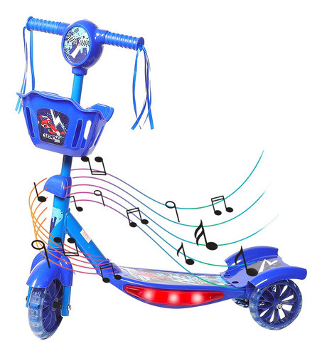 Patinete Infantil Menino Musical 3 Rodas Kiddy Replay Kids 1