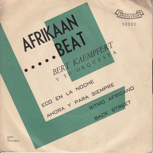 Ep Vinilo Bert Kaempfert Afrikaan Beat Uruguay Only Cover 0