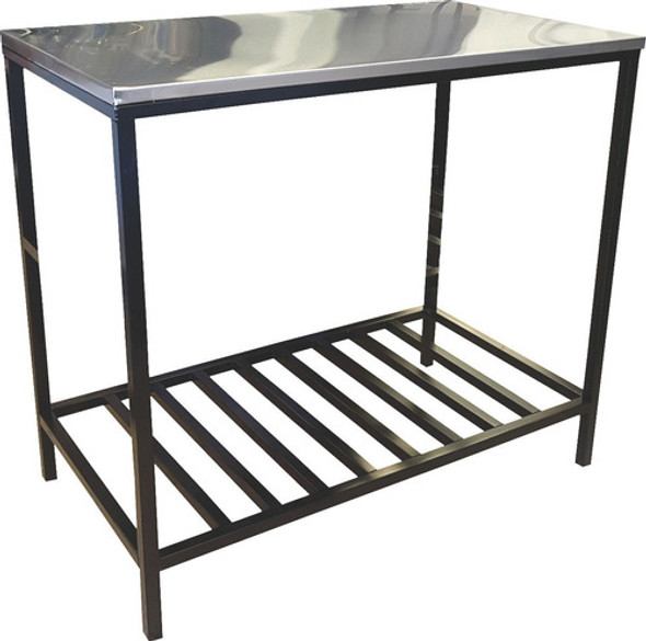 Mesa De Trabajo Gastronomica 140x55 Cm Con Estante Caño 1
