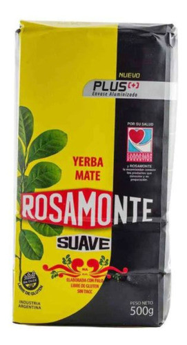 Pack X12 Yerba Mate Paquete 500 Gr Rosamonte Suave Plus 0