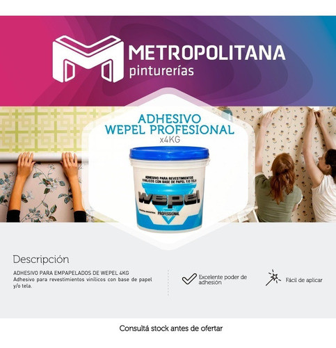 Wepel Profesional | Adhesivo Para Empapelado | 4kg 1