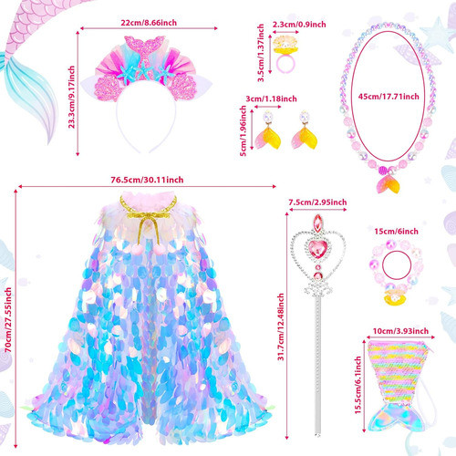 Conjunto De Ropa Princesa 9 Piezas Niñas 3-8 Años Capa Arcoí 1