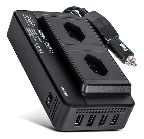 Inversor Tensão 12v 220v Veicular 300w Conversor 4 Porta Usb 0