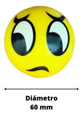Pelota Emoji Luz Led Diam 60mm Niño Souvenir Juguete X12 1