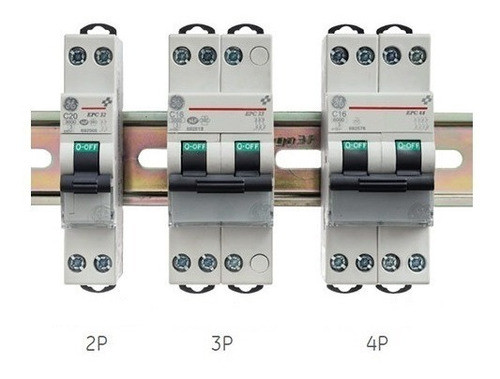 Llave Térmica Tripolar En Dos Modulos 6ka 3x 16a G.e Unibis 1