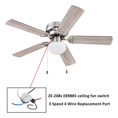 2 Peças De Interruptor De Luz De Ventilador Ze-208s Ventilad 1