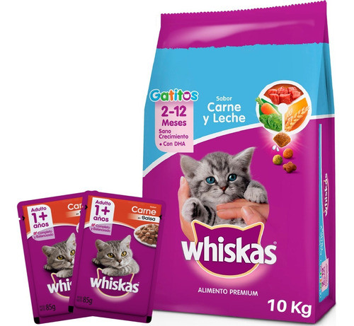 Whiskas Gatito Pollo Y Leche 10 Kg Con Regalos 0