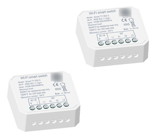 Combo Interruptor Wifi Doble 1150w*2 5a*2 Tuya X 2u. 0