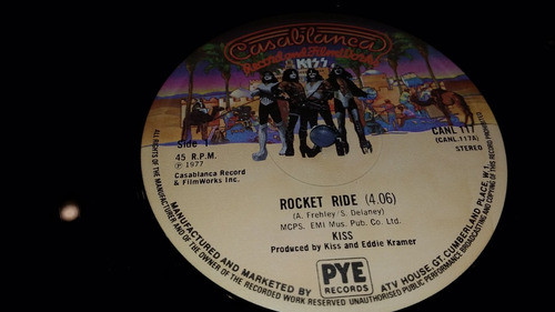 Kiss Rocket Ride Vinilo Maxi Casablanca Uk Traslucido 1977 1
