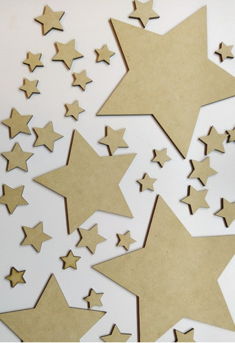 Combo 600 Estrellas 1cm 2cm 3cm Fibrofacil Mdf 0
