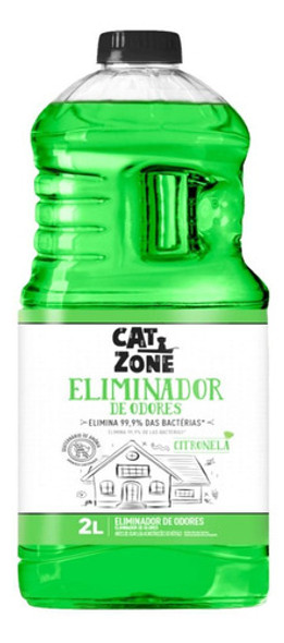 Eliminador De Odores Cat Zone Citronela 2l Elimina Bactérias 0