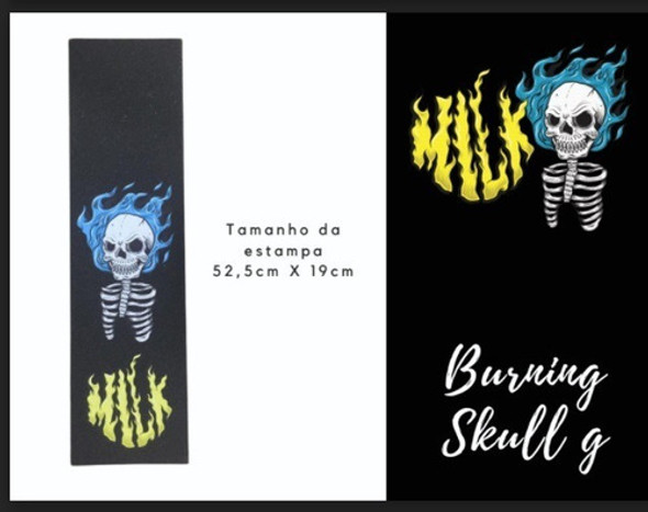 Lixa Skate Milk Ratones Burning Skull G - Skateboard 1