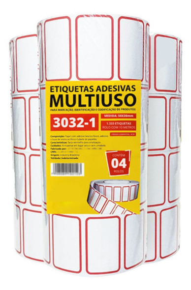 Etiqueta Adesiva Tarjada N7 Pc C/4 Rolos Full 0