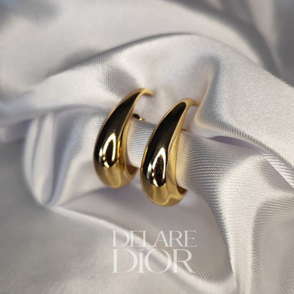 Brinco Orbe Luxo Banho Ouro Puro 18k Delare Dior 1