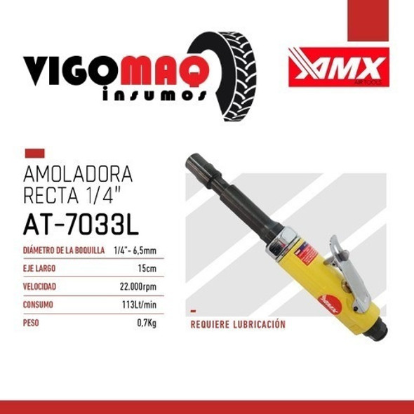 Amoladora Pulidora Recta Neumática Eje Largo 1/4 PuLG  Amx 1