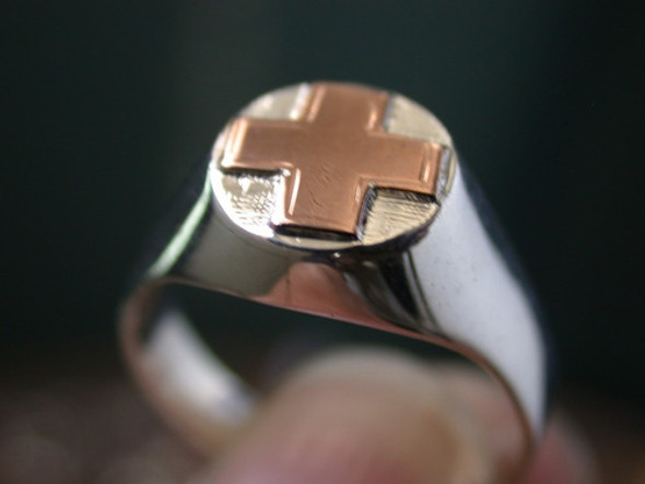 Anillo Sello Plata 925 Oro Enfermero Enfermera Unisex Luli 1