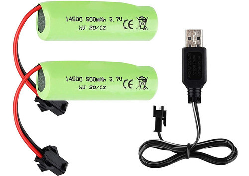 2 Baterias Recargables 14500 3.7v 500 Mah  Para Autos Rc 0
