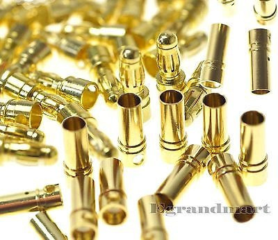 10 Pares De 3,5 Mm Oro Bala Conector Plug Macho Y Hembra Par 1