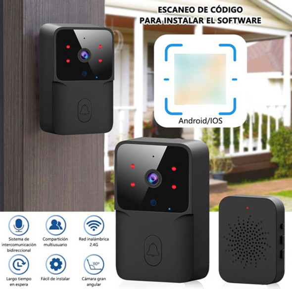 Timbre Inalámbrico De Puerta Seguridad Con Cámara Wifi 1