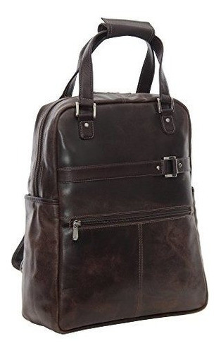 Piel Cuero Clasico Portatil Portatutto Convertible Mochila M 0