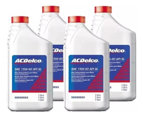 Kit Revisao 4 Litros Oleo 15w40 Acdelco 98550553 0