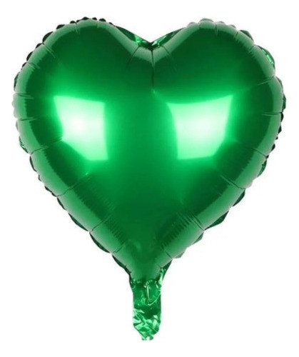 Globo Corazon Metalizado Verde 18p 45cm Decoracion Cotillon 0