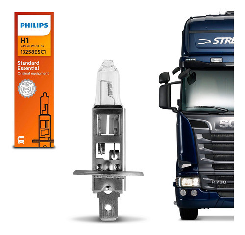 Lâmpada Automotiva Standard H1 70w 24v Caminhão Philips 0