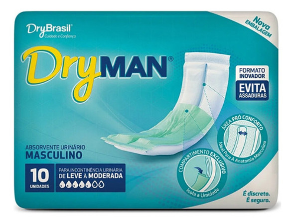 Absorvente Dry Man Masculino 10- Unidades 0