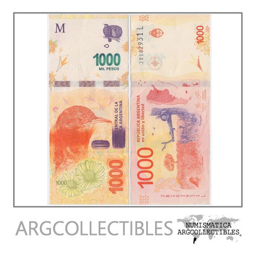 Argentina Billete 1.000 Pesos 2020 (serie L) Error Impresion 0