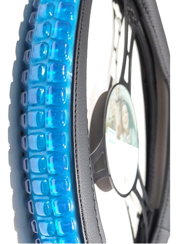 Cubre Volante Auto Protector Universal Negro Gel Azul Ix-46 1