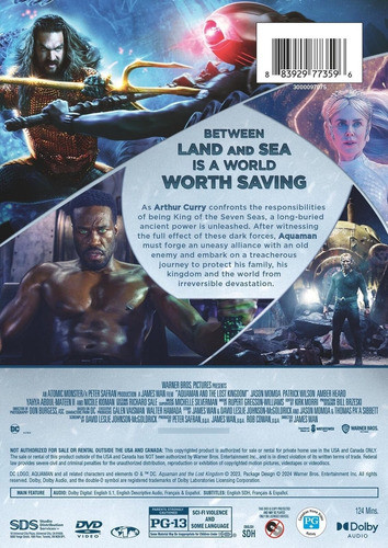 Dvd Aquaman And The Lost Kingdom / Aquaman El Reino Perdido 1
