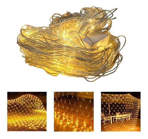 Cortina Luces Led Guirnaldas 150x150 Cm Decoración Cálida Ax 1