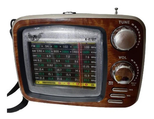 Rádio Retrô 8 Bandas Usb Cartão Sd Recarregável 0