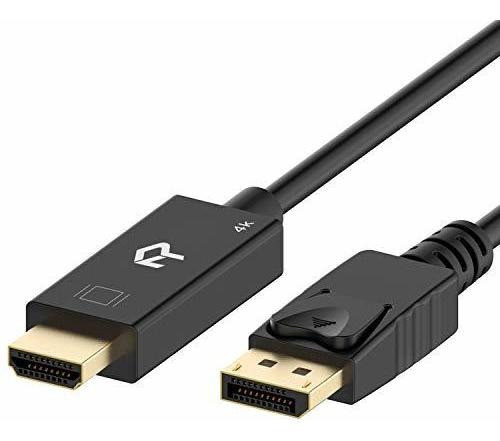 Cable Displayport Dp A Hdmi, 4k Resolución, 1,8 M, Negro 0